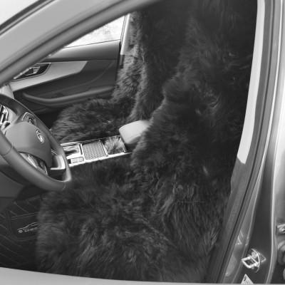 Buy cheap Black Sheepskin Car Seat Cushion Bucket Seat Pad Custom Fit from wholesalers