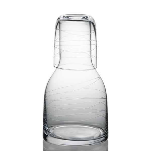 Buy cheap 800ml Handmade Glass Water Carafe , Bedside Carafe With Glass Classic Etched from wholesalers