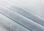 100 Percent Polyester Shirt Fabric Gingham Warp Knitted Grey Checks 130GSM