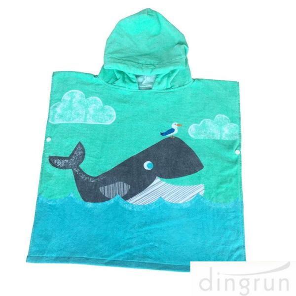 Buy cheap Cute Dolphin Hooded Poncho Beach Towel Reactive Printed For Girls & Boys from wholesalers