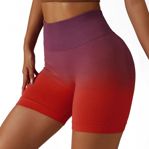 Buy cheap European American OEM Gradual Color Breathable Tight High Waist Stretch Yoga Shorts from wholesalers