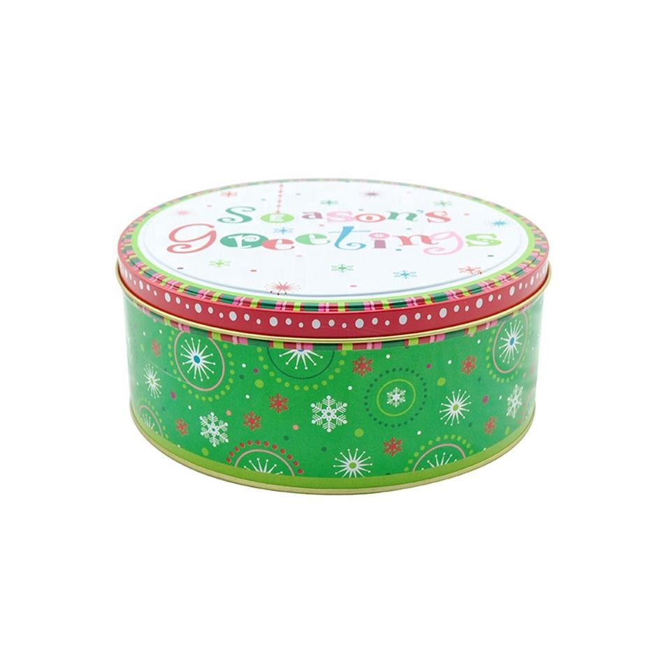 Personalized Tin Box Vintage Cake Tins Food Grade Cookie Gift Tins Round Favor Tins