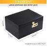 Buy cheap Newest Solid Wood Box Customize Wooden Decorative Boxes with Hinged Lid Black Wooden Box from wholesalers