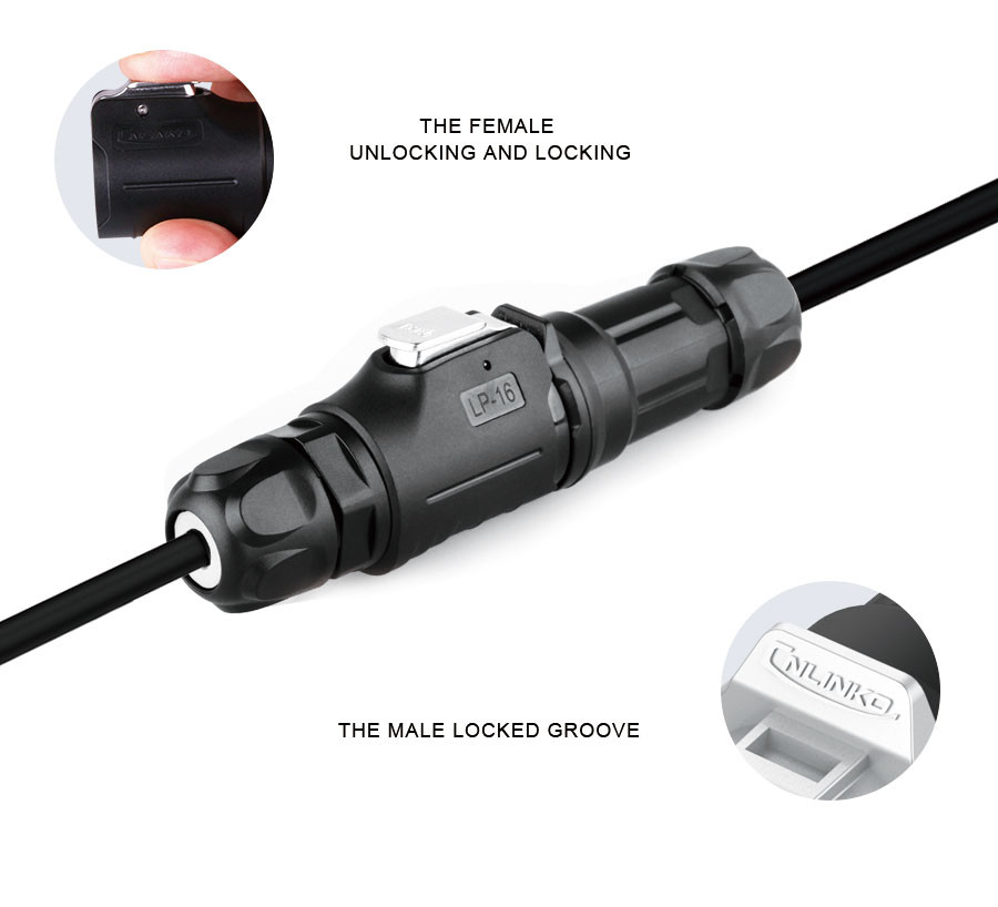 Plastic M16 9 Pins Round Pin Plug Socket PBT Circular Quick Release Wire Connectors