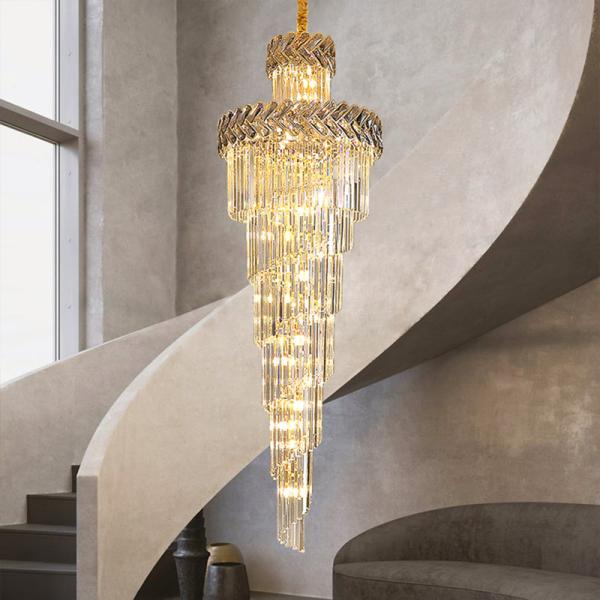 Buy cheap Hall Living Room Chandelier Smoky Gray Crystal Lamps art deco style gold chandelier(WH-NC-42) from wholesalers