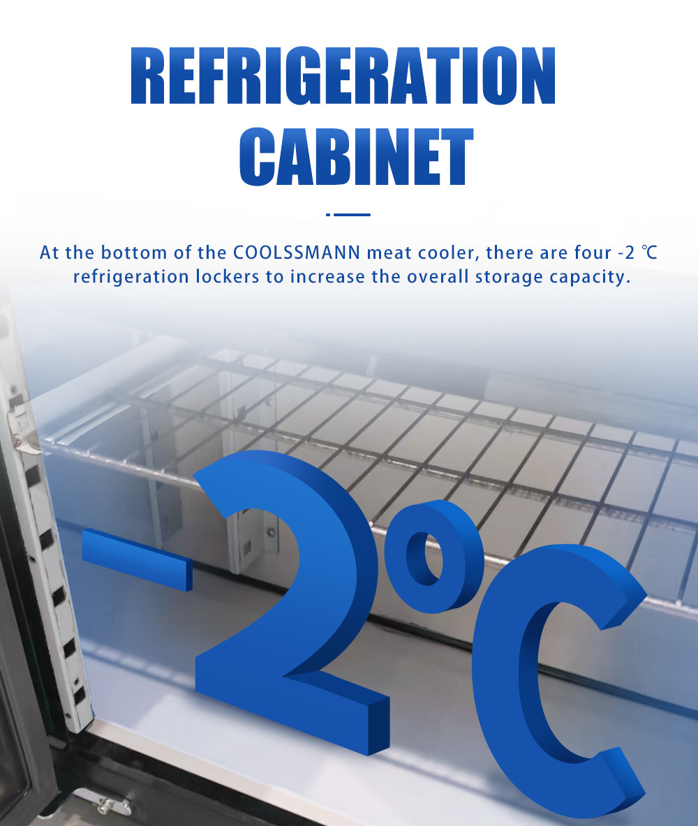 There Are Four -2 ℃ Refrigeration Cabinet Bottom Of The Square Glass Service Deli Chiller