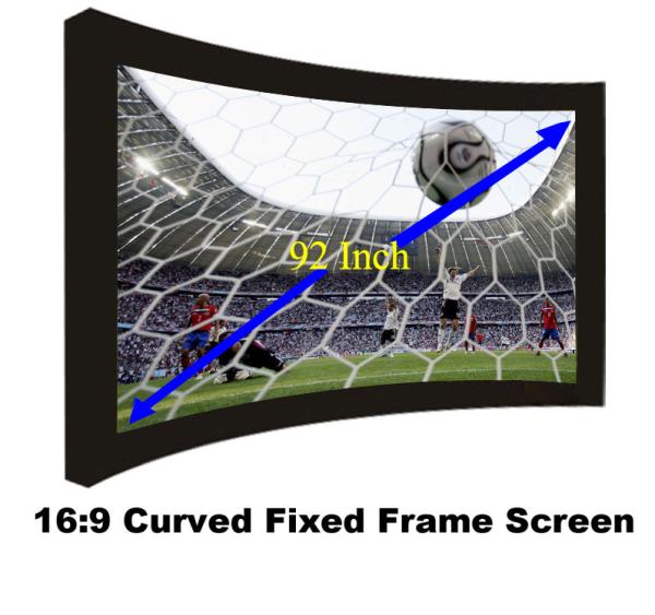 Buy cheap Durable 92Inch Fixed Frame Projection Screen With 80mm Black Velevt Aluminum Cinema Fabric from wholesalers