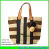 Buy cheap LUDA colored women beach handbags crochet straw raffa bags with pom pom from wholesalers