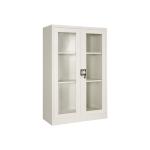 Cyber Lock Glass Door Filing Cabinet RAL Color Two Shelves Cupboard