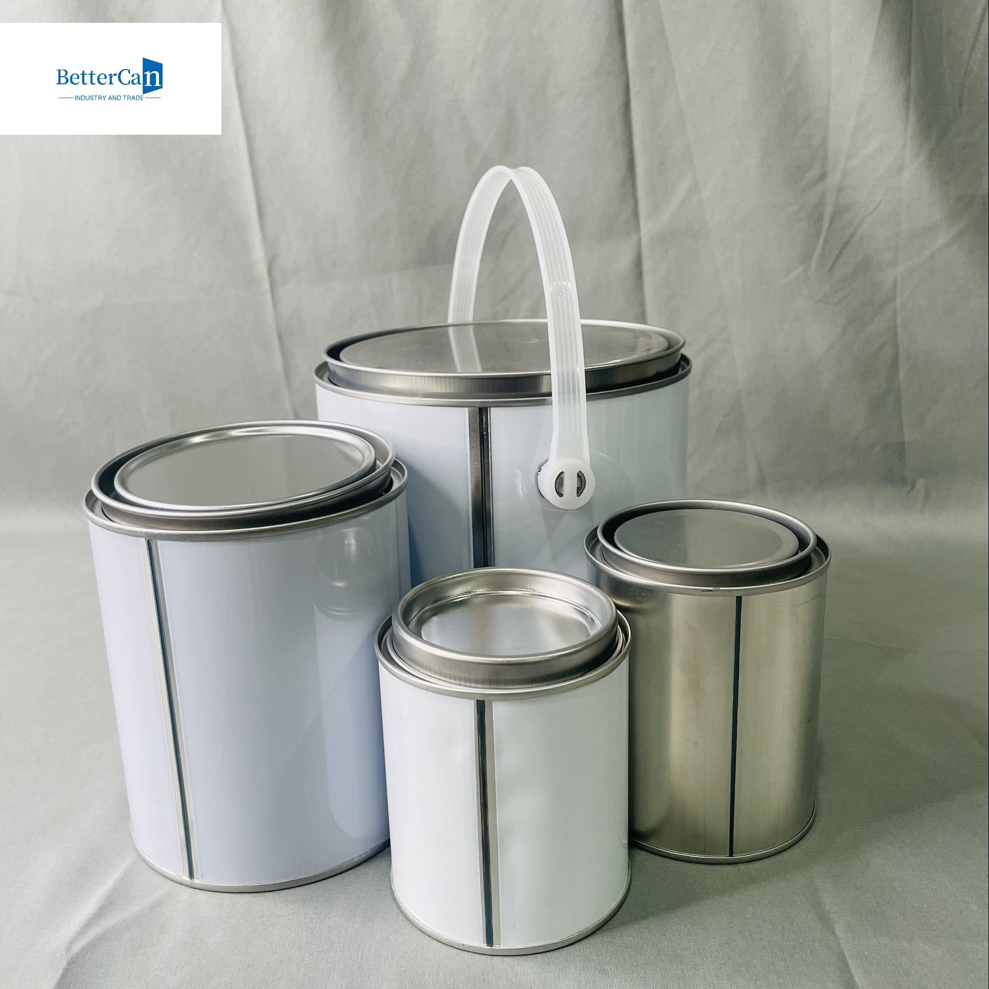 1 Liter Rectangular Empty Tin Cans With Plastic Cap 500ML Round Metal Contianer
