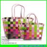 Buy cheap LUDA colorful pp straw bag lady pp strap woven straw tote bag from wholesalers