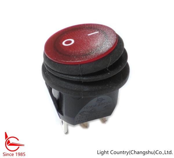 Buy cheap Easy Installation Round Waterproof Power Switch, φ 20mm, with Red Light, >10,000 life cycles. from wholesalers