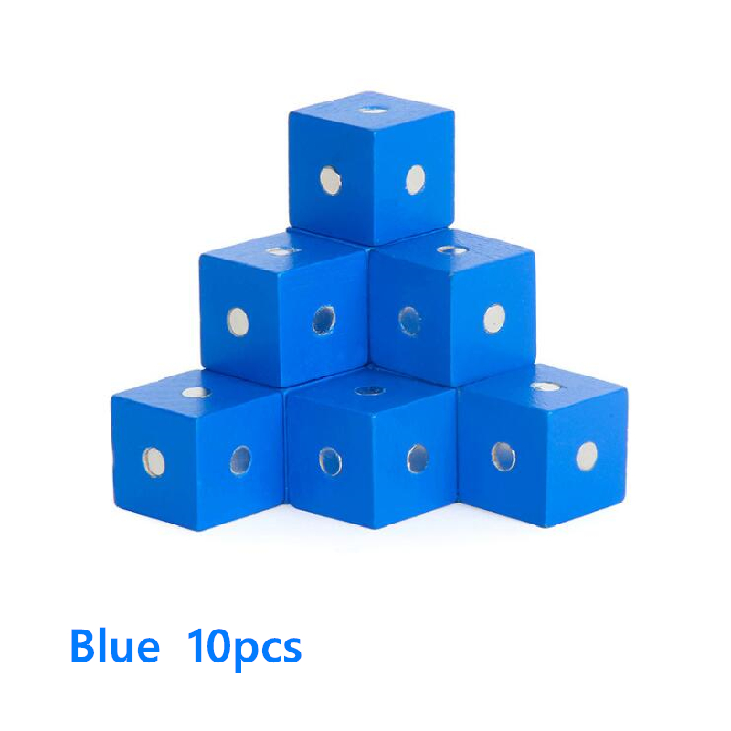 Educational Square Cube Rainbow Magnetic Blocks 10pc 2X2X2cm Wooden