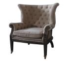 Buttoned Wing Deconstructed Antique Retro Leather Vintage Chair