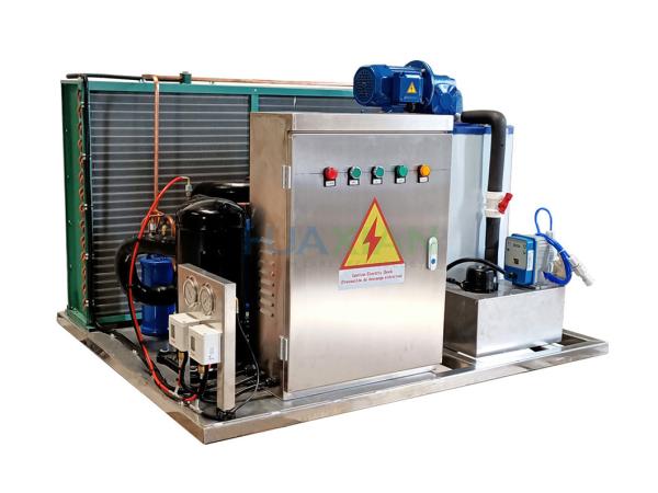 Quality Marine Seawater Commercial Ice Flaker Machine Air Cooled 1 Ton Small On Fishing Boat for sale
