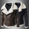 Buy cheap Fashion Winter Sheepskin Lined Leather Jacket , Mens Faux Leather Aviator Jacket from wholesalers