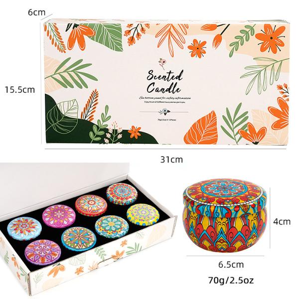 Buy cheap 8 Pack Yoga Aroma Candle Set Tin Scented Candle Spirit Healing from wholesalers