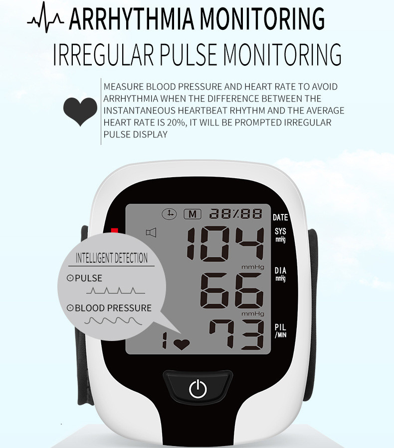 Wrist Electronic Home Blood Pressure Device 2X99 Sets With Large Screen Display