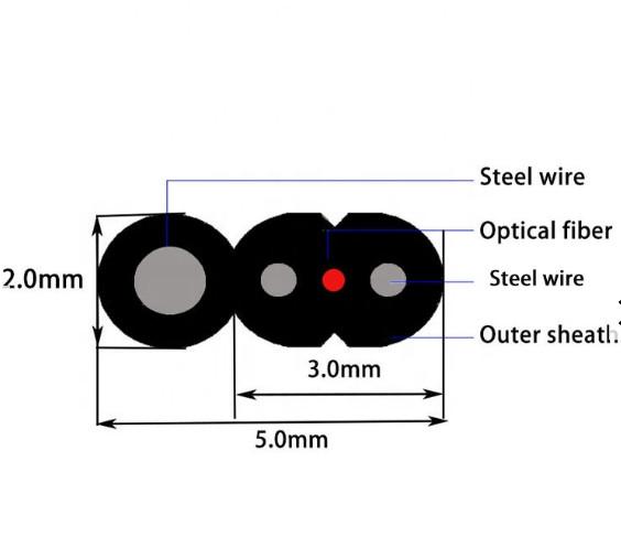 Quality FTTH Single Mode Butterfly Drop Cable Fiber Optic Wire Steel Messenger for sale