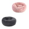 Buy cheap Donut Round Soft Fluffy Cat Bed , Cat Cushion Bed Plush Fur Material Grey / Pink Color from wholesalers
