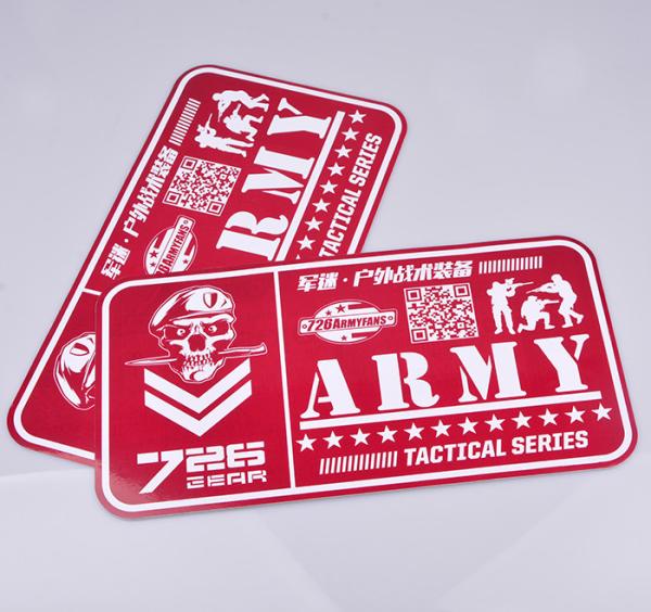 Buy cheap Private one color printed red outdoor UV resistant army tactical series advertising decal sticker from wholesalers