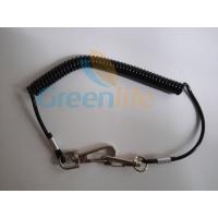 Buy cheap Safety Lanyard Spring Coil Cable Heavy Duty Black Color 20cm Unstretched Length product