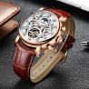 Buy cheap Brand KINYUED watch diamond decoration dial skeleton mens leather automatic mechanical watch from wholesalers