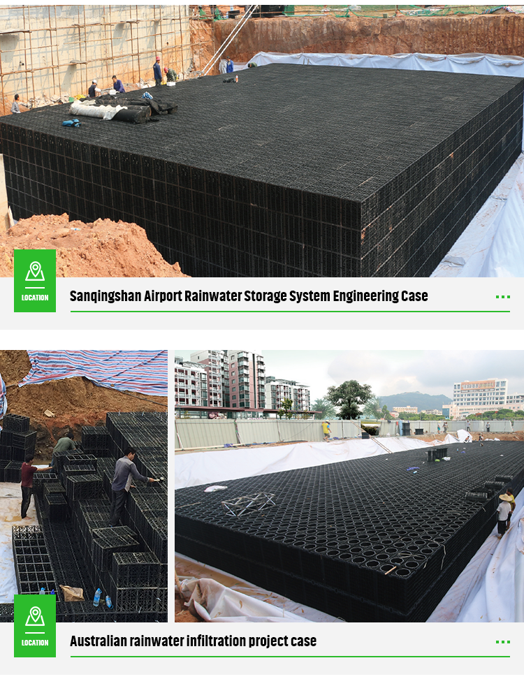 193L Black Infiltration Tanks Rainwater Collection System for Sustainable Solutions