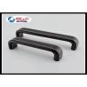 Buy cheap Square Arched Black Leather Furniture Handles Aluminum Cover Leather Pulls Elegant Dresser Knobs from wholesalers