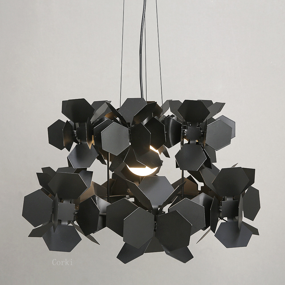 Modern White Black Simple Chandeliers Dining Room Living Room Geometric Cumulus Chandelier(WH-MI-346)