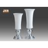 Buy cheap White Fiberglass Floor Vases Homewares Decorative Items Silver Leaf Footed Table Vases from wholesalers