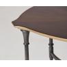 Buy cheap Wood veneer top with Antiique gold edge metal base side table/end table/coffee table for 5-star hotel bedroom from wholesalers