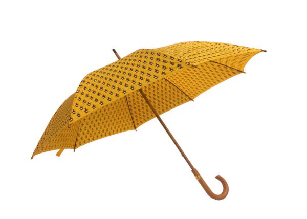 Buy cheap Yellow Women'S Wooden Rain Umbrella Wooden Handle Shaft Polyester Fabric from wholesalers