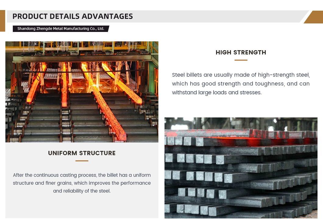 Top Steel Billet Suppliers 3sp/5sp Prime Steel Billets 150X150 for Sale