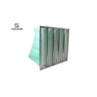 Buy cheap Glass Fiber H14 Aluminum Bag Filter , Pocket Air Filter 21mm product
