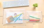 plastic slider zipper PVC bag clear vinyl cosmetic bag, clear vinyl plastic