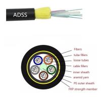 Buy cheap Single Jacket 24 Core 200m Span Adss Aerial Fiber Optic Cable product