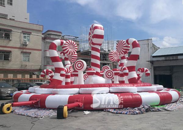 Buy cheap Giant Christmas Candy Cane Inflatable Amusement Park Bouncer For Kids And Adults Party Fun from wholesalers