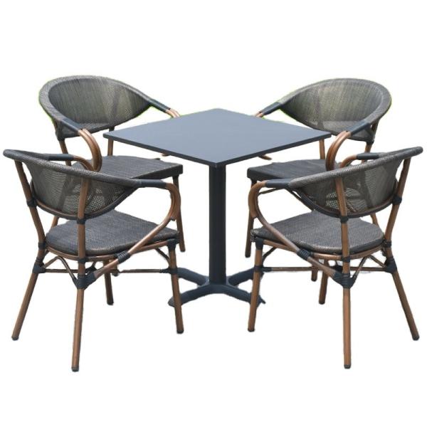 Buy cheap W160cm D90cm Table 4 Seater Rattan Garden Furniture , Rattan Bar Set Plywood from wholesalers