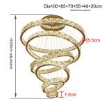 Luxury Staircase Crystal Chandelier Large Modern Rings silver chandeliers(WH-NC