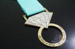 85mm Diamond Custom Race Medals Antique Gold Plating With Glitter Color