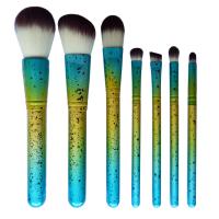 Buy cheap Luxury Wood Handle Vegan Synthetic Hair Gradient Makeup Brush Kits Private Label product