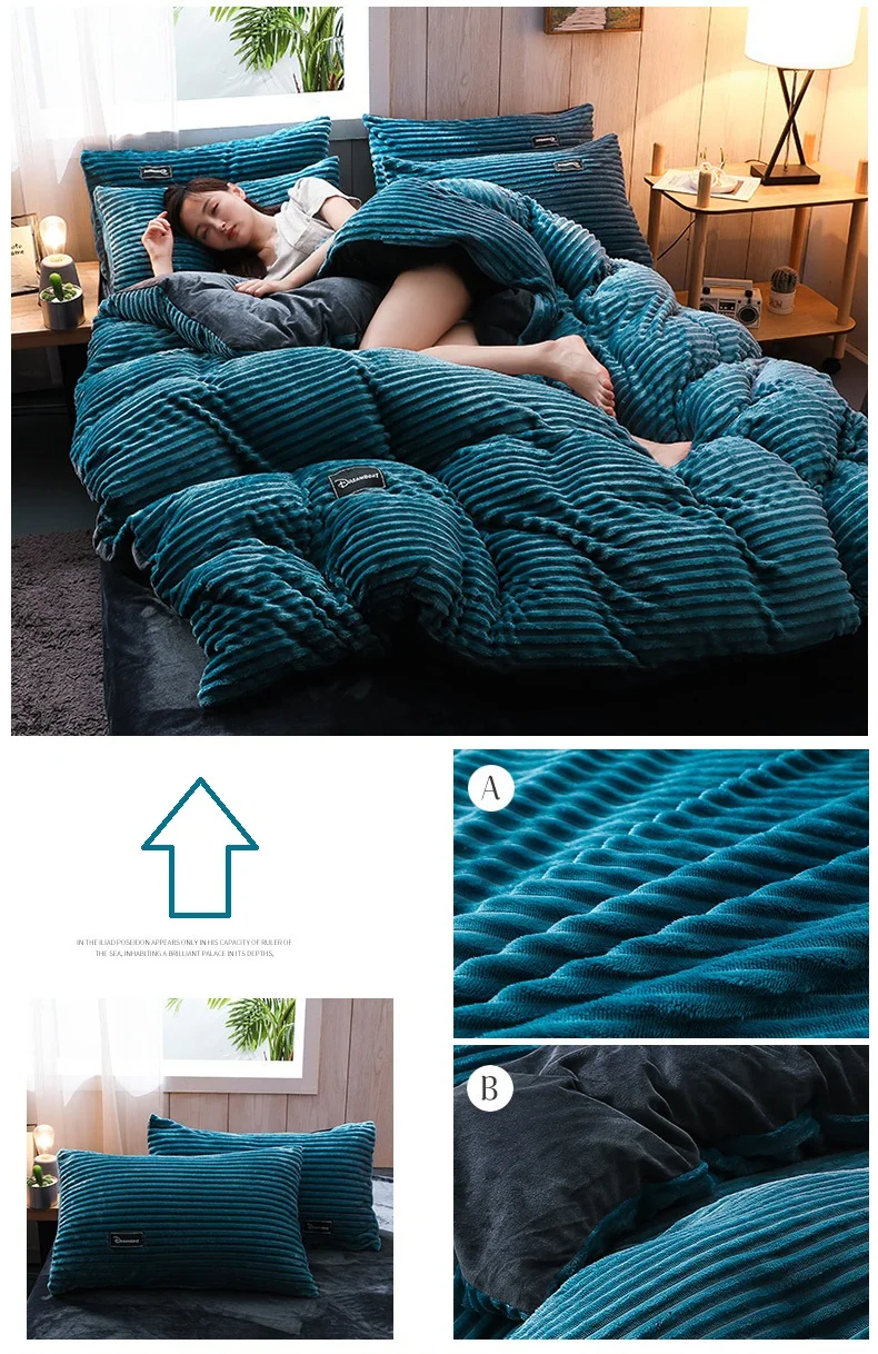 Customized Queen King Size Bed Sheet Quilt Cover Bedding Set in 4 Grade Color Fastness
