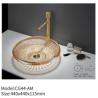 Buy cheap Diamond Design Modern Crystal Glass Wash Basin Round Bathroom Sink from wholesalers