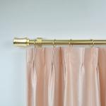Light Gold 25mm Iron Curtain Rod Set Windows Metal Curtain Pole