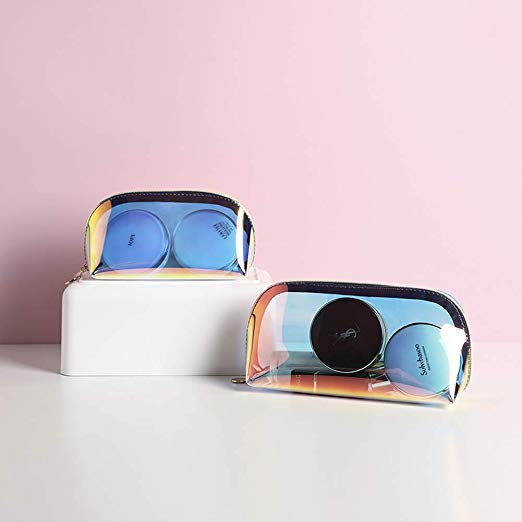 Luminous TPU Toiletry Wash Bag Crystal Candy Color Beauty Multi - Functional