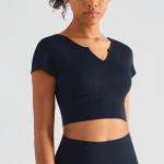 Altiland Padded Women Workout Tops V Neck Yoga Gym Sports T - Shirts