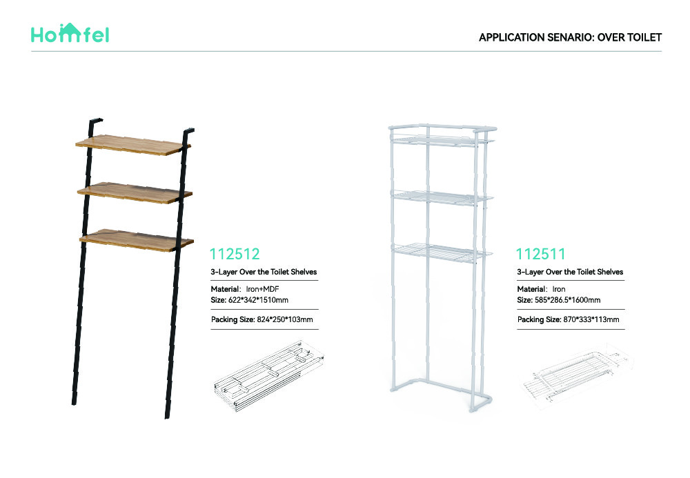3-Layer Over The Toilet Shelves Multifunction Bathroom Storage Rack Bathroom Organizer Space Saver Shelving Units With Rod
