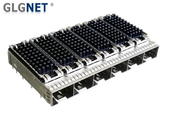 Buy cheap Piggyback SFP Cage Connector 1x6 Ganged Heat Sink EMI Cage For 10G Network from wholesalers