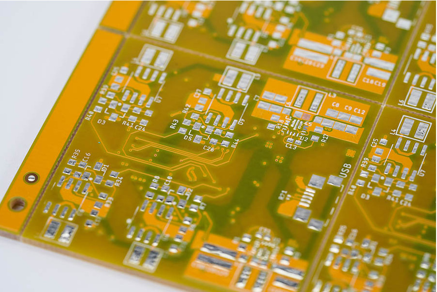 Yellow Lead Free PCBA SMT 6 Layer PCB Fabrication Tin Spraying Process